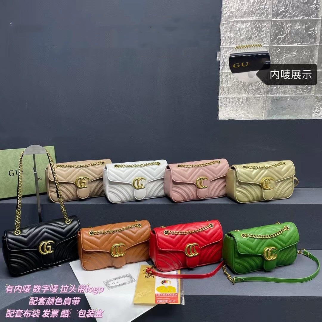 더블 g 백 여성용 가방 구찌 클래식한 작은 향기 퀼팅 체인 백 고급스러운 느낌의 스타일리시한 숄더 크로스백