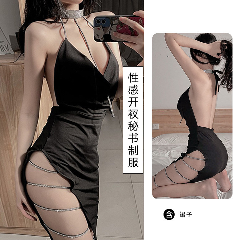 섹시 속옷 섹시 잠옷 탱크탑 잠옷 유혹하 엉덩이 치마 슬림핏 순 탈녀 유혹 정취