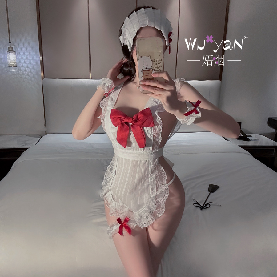 섹시 란제리 여자 섹시 잠옷 메이드 룩 간호사 작은 가슴이 크게 보이는 섹시 유니폼 잠옷