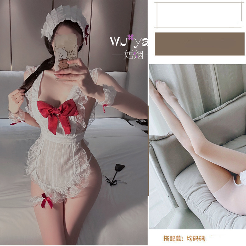 섹시 란제리 여자 섹시 잠옷 메이드 룩 간호사 작은 가슴이 크게 보이는 섹시 유니폼 잠옷