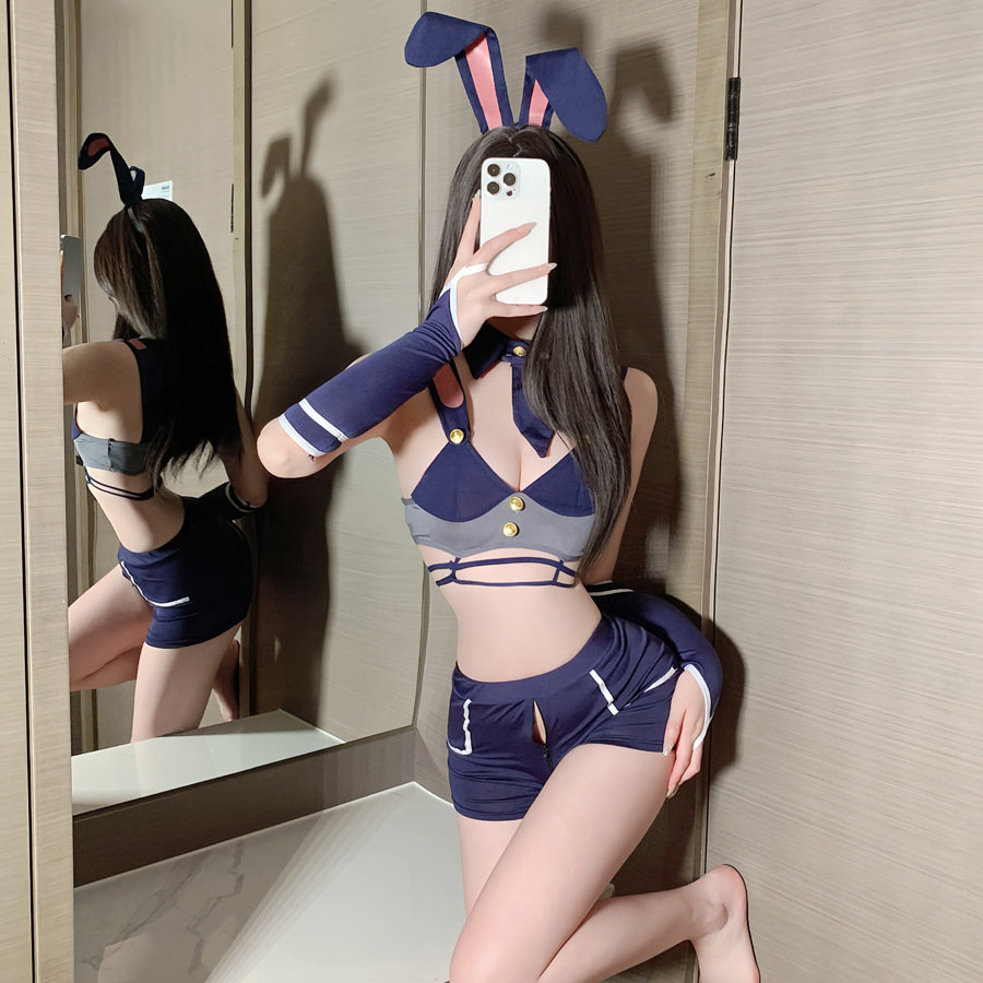 섹시한 속옷 섹시 데이트 가운 밤샘 토끼 순사 제복 수트 여경 유혹