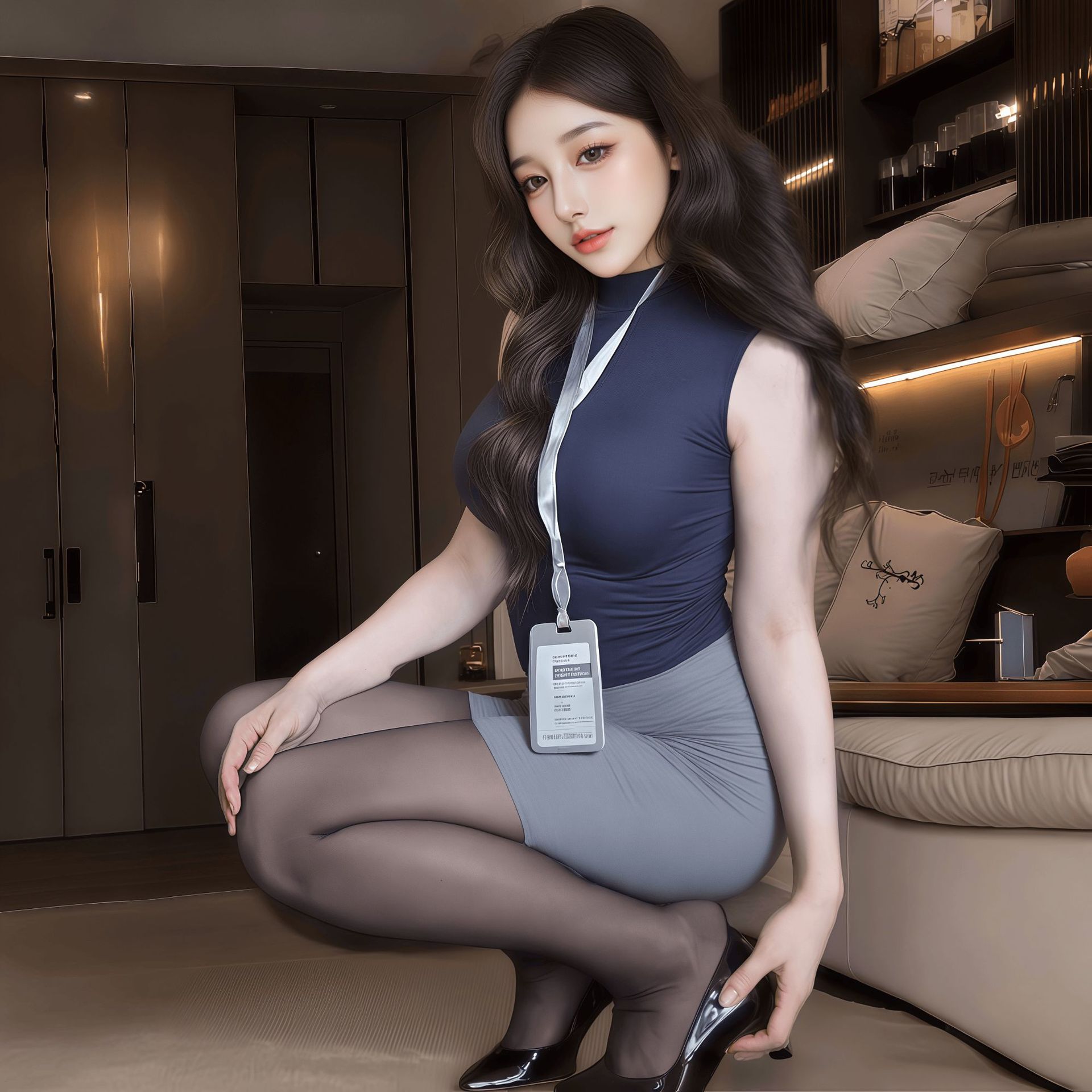 섹시한 속옷 여자 금욕계 비서 섹시한 잠옷 힙 스커트 무드 커플 취미 용품