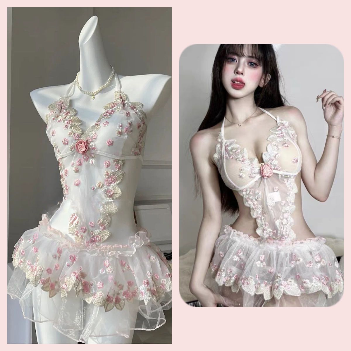 섹시 점프슈트 잠옷 힙 스커트 무드 커플 아이템