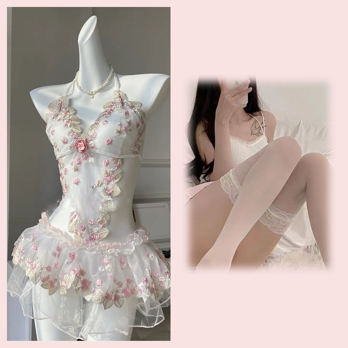 섹시 점프슈트 잠옷 힙 스커트 무드 커플 아이템