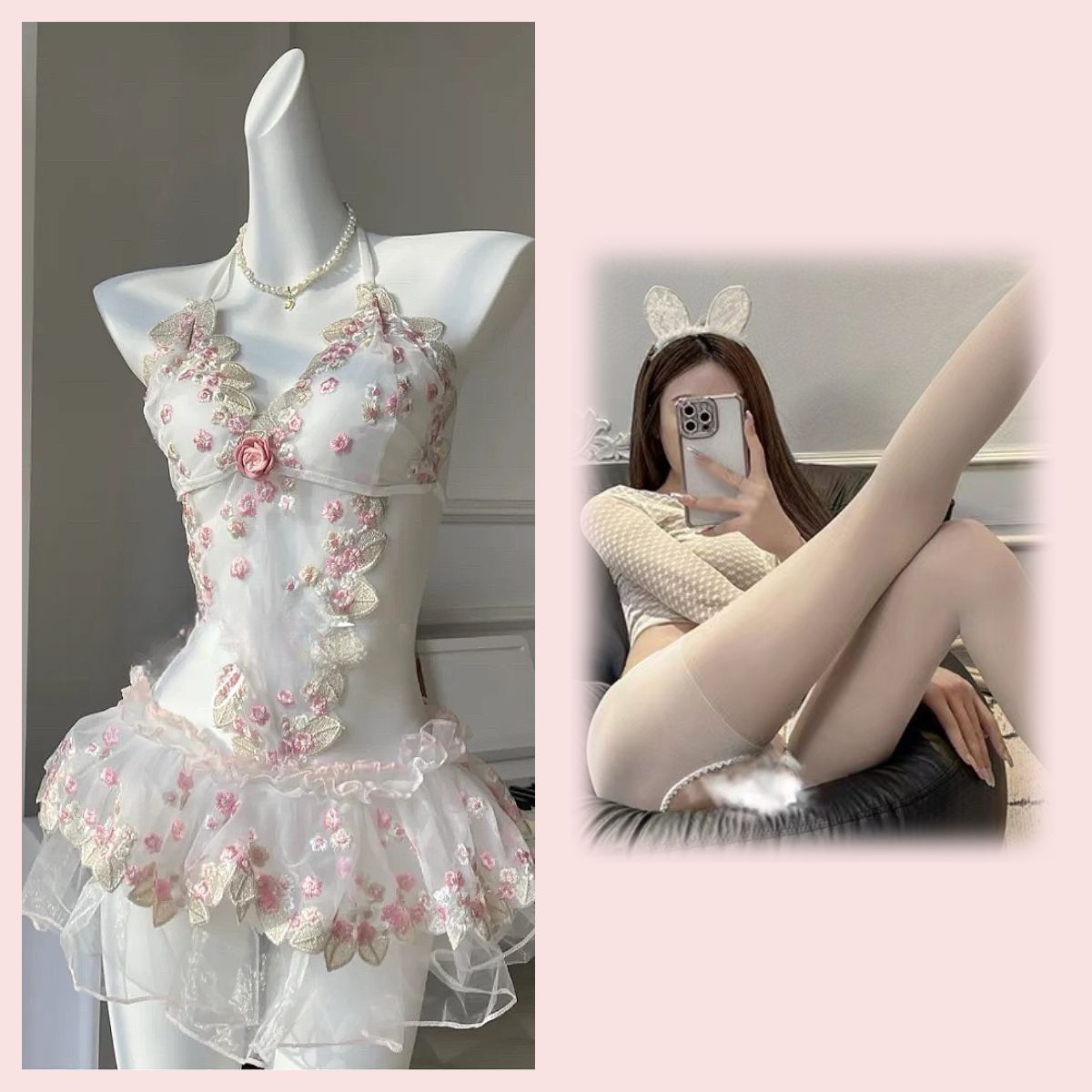 섹시 점프슈트 잠옷 힙 스커트 무드 커플 아이템