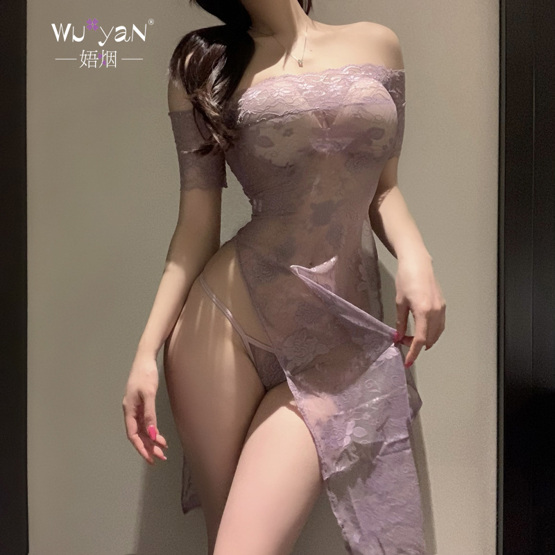 섹시 속옷 순 욕심 속옷 금욕 탈탈 치파오 고풍스러운 룩 섹시한 코스 파자마 제복