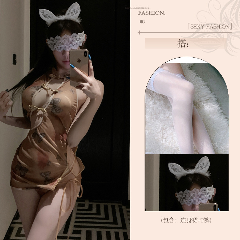 섹시 속옷 순 욕 속옷 여자 제복 금욕 치파오 섹시한 잠옷 성적 흥미