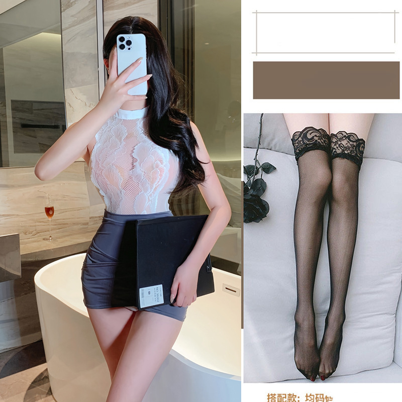 섹시한 속옷 순 비서룩에 힙 스커트를 감싸는 시스루 레이스 유니폼 탈탈 유혹의 유니폼 세트