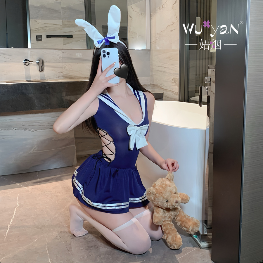 섹시 란제리 토끼 제복 오픈 수영복 레깅스 스커트