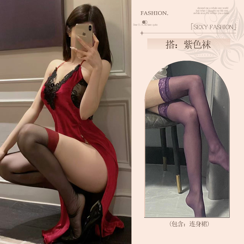 섹스 란제리 여자 금욕 계열 의상 작은 가슴의 섹시한 파자마 커플 섹스 유니폼