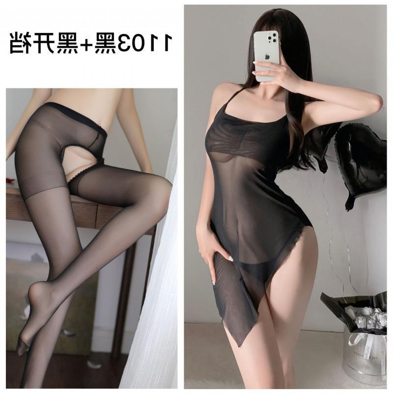 섹시 속옷 잠옷 섹시한 멜빵 잠옷 섹시한 시스루 드레스 오픈 파일 유니폼