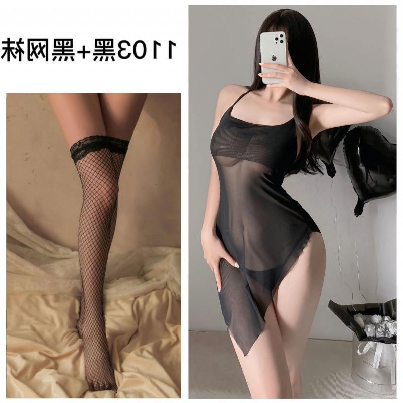 섹시 속옷 잠옷 섹시한 멜빵 잠옷 섹시한 시스루 드레스 오픈 파일 유니폼