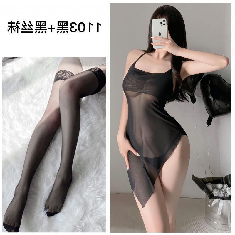 섹시 속옷 잠옷 섹시한 멜빵 잠옷 섹시한 시스루 드레스 오픈 파일 유니폼