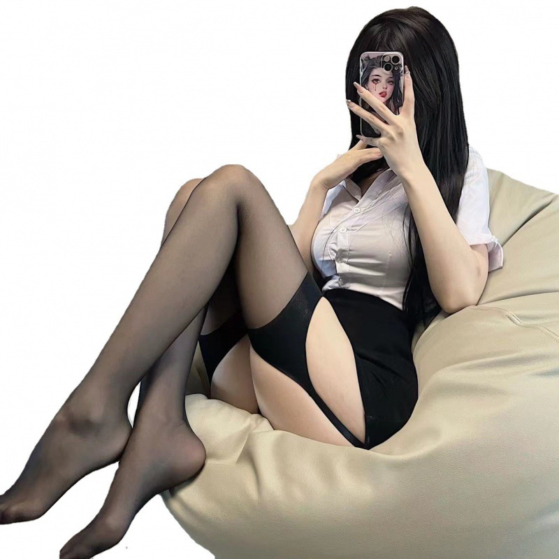 섹스 속옷 스타킹 섹시한 멜빵 일체형 블랙 스타킹 다양한 색깔의 유혹하는 얇은 무릎 높이 스타킹 점프스타킹