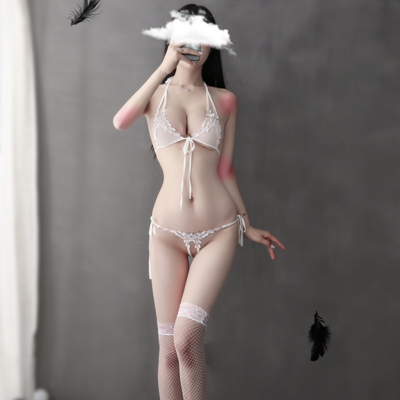 섹시한 속옷 제복의 유혹 t 팬티 비키니 삼점 세트 섹시한 라지 사이즈 끈