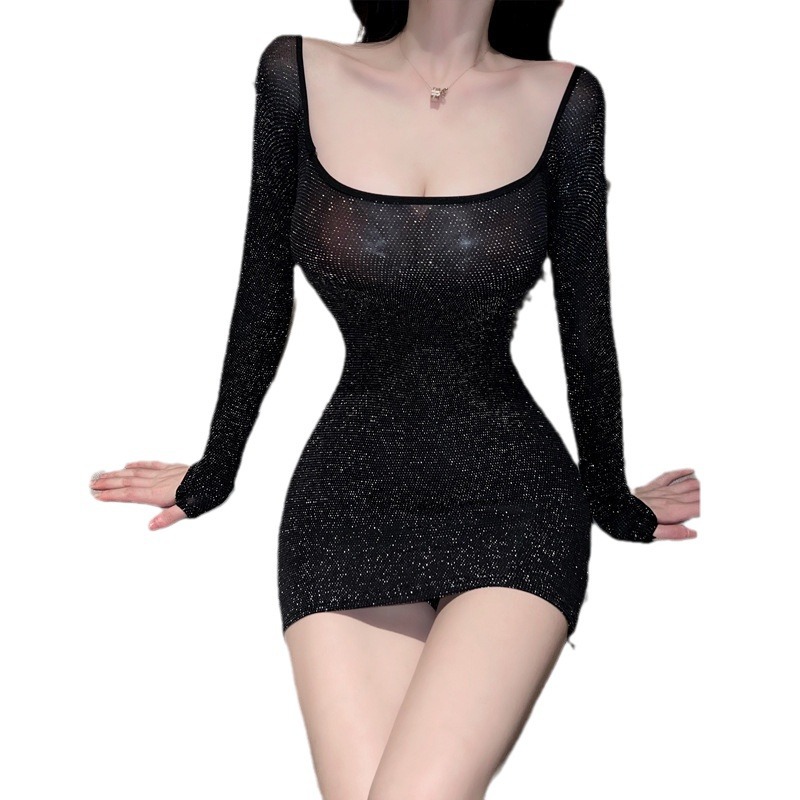 섹시 속옷 파자마의 섹시한 유혹 오픈 원피스 꽉 끼는 힙 스커트 제복 섹스 용품