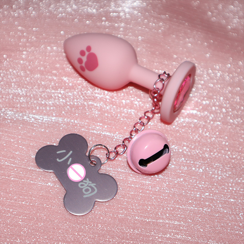 섹스 고양이 발톱 실리콘 항문 마개 부부 후정 조련 도구 강아지 방울 항문 마개 밴드 성인 sm 용품