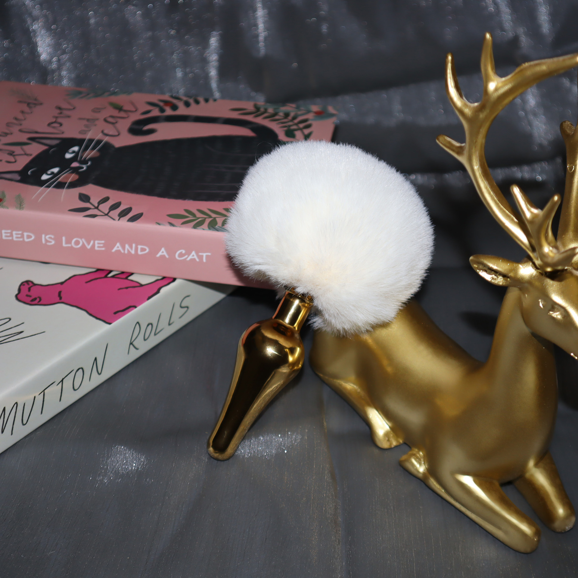 성적 sm 금속 항문막이꼬리 녀성후정교육용 항문막이여우 꼬리 성애도구