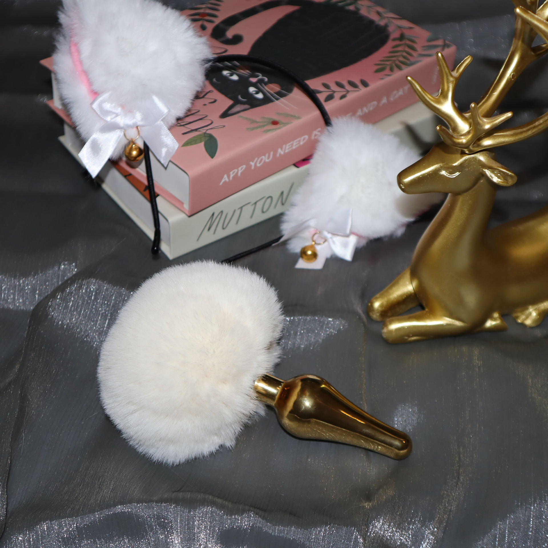 성적 sm 금속 항문막이꼬리 녀성후정교육용 항문막이여우 꼬리 성애도구