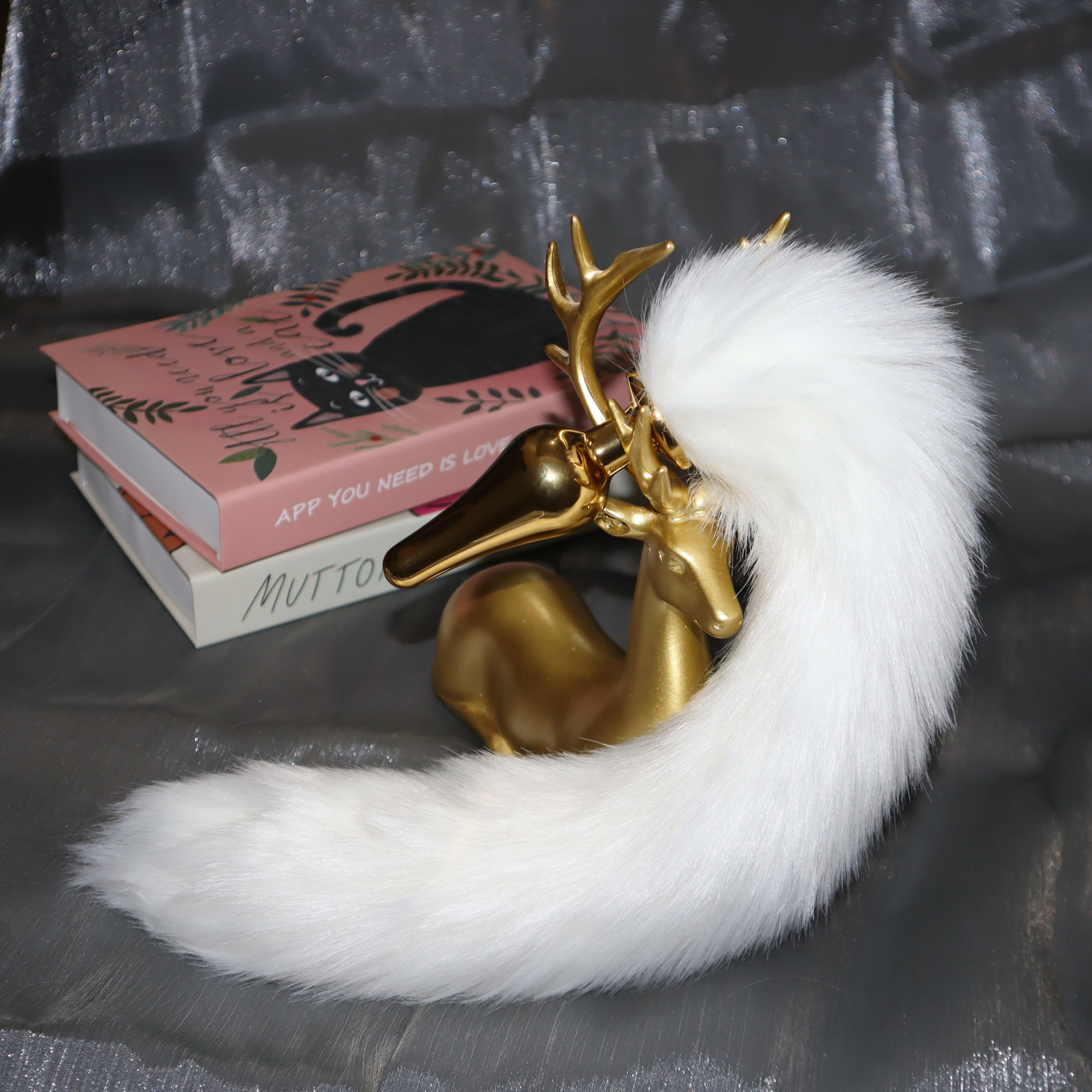 성적 sm 금속 항문막이꼬리 녀성후정교육용 항문막이여우 꼬리 성애도구