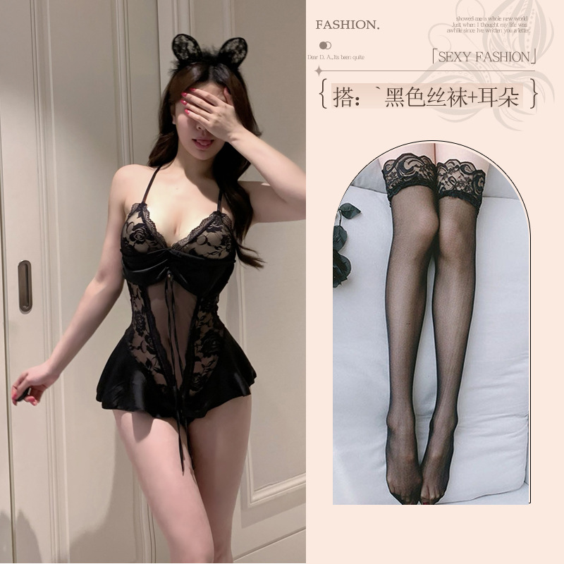 섹시한 란제리의녀 순욕 섹시한 점프슈트 유혹 가위선 격정 시스루 섹시한 펀칭 점프슈트