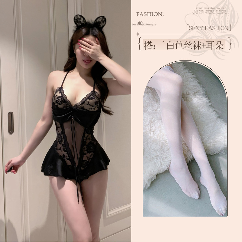 섹시한 란제리의녀 순욕 섹시한 점프슈트 유혹 가위선 격정 시스루 섹시한 펀칭 점프슈트