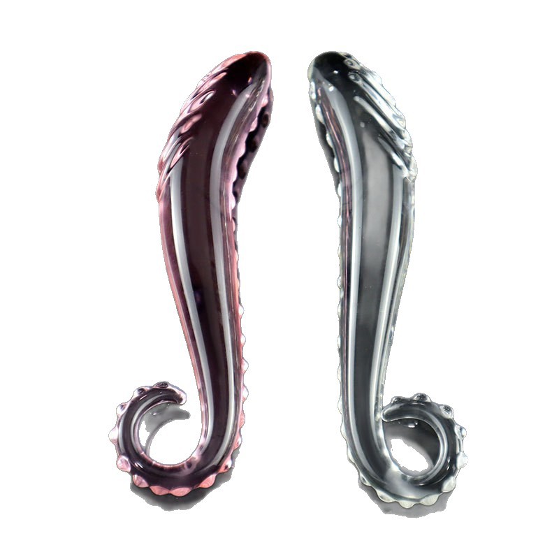 투명 해마 유리 성기구 g 포인트 여성용 자위 섹스용품 크리스털 인조 성기구