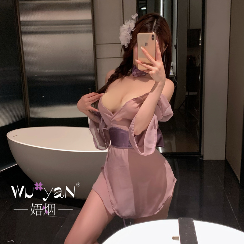 섹시 란제리 여자 금욕 계열 의상 작은 가슴이 섹시한 잠옷 커플 섹시 드레스