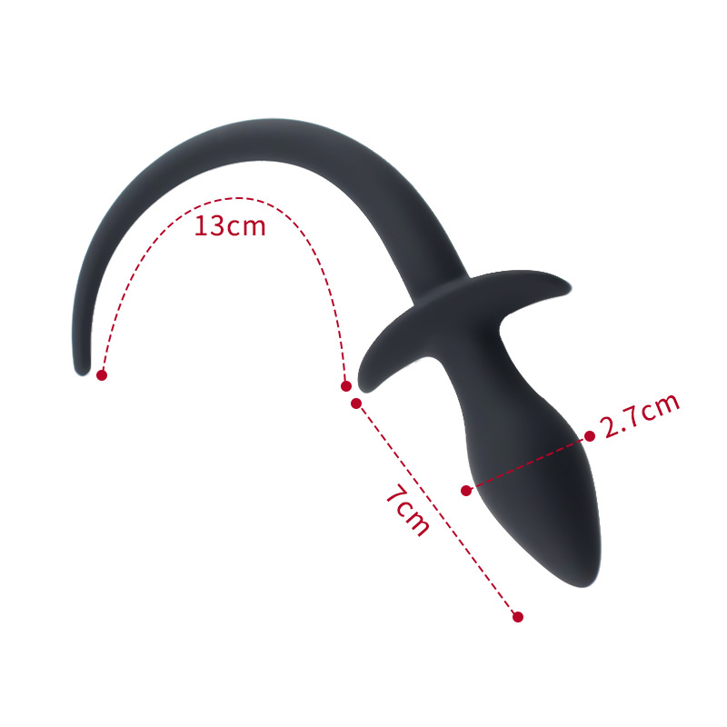 검정색 개 꼬리, 실리콘 항문 마개, 후정 항문 확장기, 개 노예 길들이기 항문 마개, 성인용품