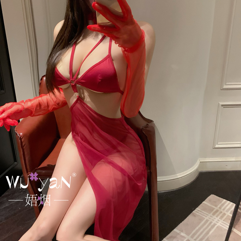 섹시한 속옷 금욕 섹시한 잠옷 qqny 섹시한 제복 계모 스커트 분위기