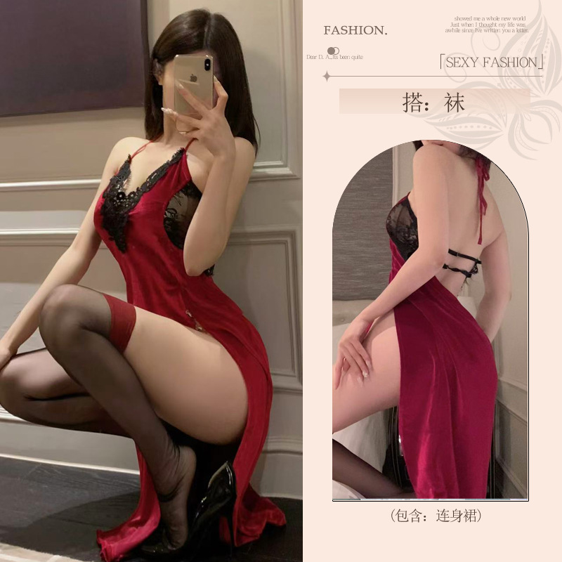 섹시 속옷 순 욕심 속옷은 금욕 치파오 섹시한 잠옷 성적인 의복 점프슈트