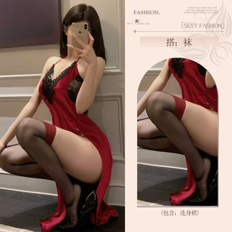 섹시 속옷 순 욕심 속옷은 금욕 치파오 섹시한 잠옷 성적인 의복 점프슈트