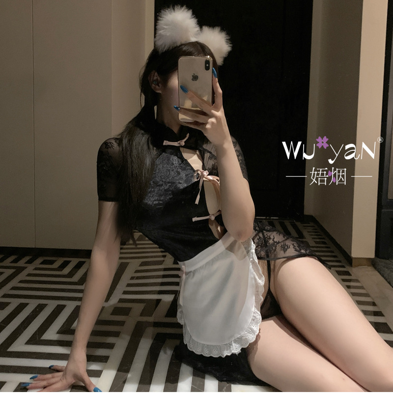 섹시 속옷 순 욕심 속옷 금욕 탈탈 치파오 고풍스러운 룩 섹시한 코스 파자마 제복