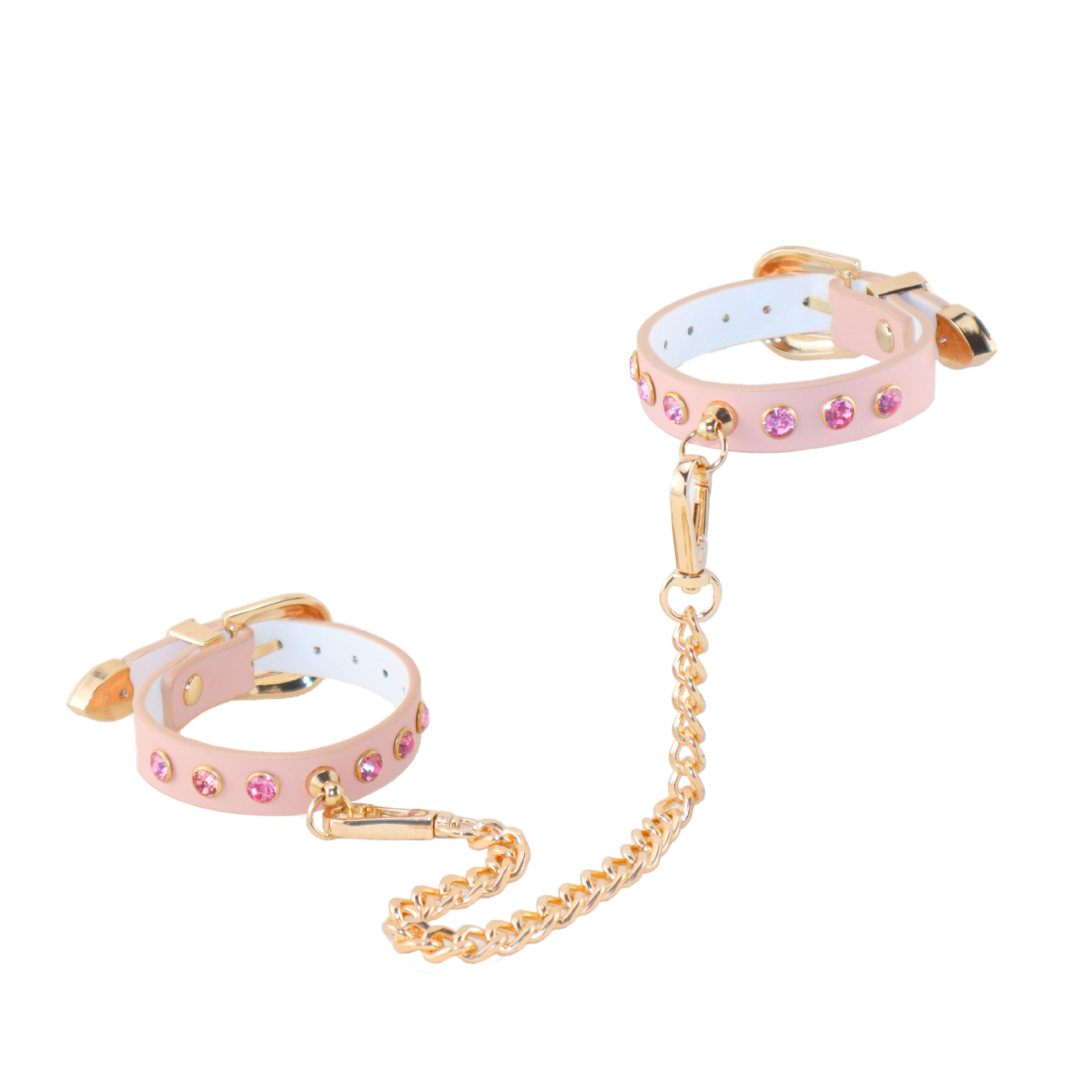 핑크 다이아몬드 수갑 남녀를 묶는 sm 교제 정취용품 가죽 수갑 이색 성인 장난감