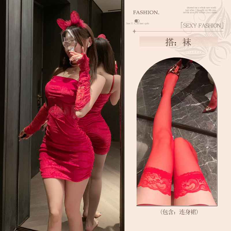 섹시 속옷 순 욕심 속옷 여자 제복 금욕 섹스 제복 빨간 크리스마스복 섹시한 잠옷