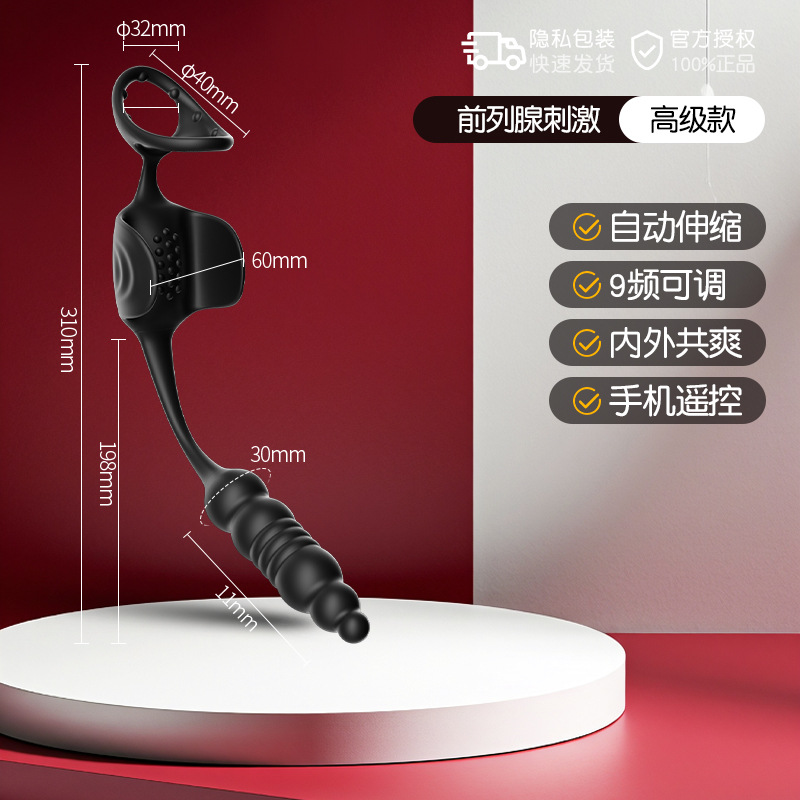남성용 정맥 콤비네이션 항문 플러그 전립선 안마기 원격조종 자위 기구 성인 희롱하는 완구