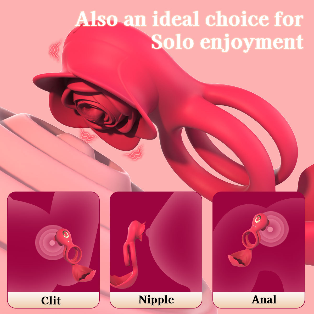 클립 진동 기구 성용품 잠금 정밀도 지연 링 남녀 동반 부부 공진 장미 잠금 정밀도 링