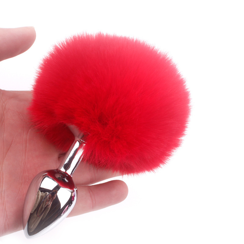 금속 항문 마개 sm 후정 토끼 꼬리 자극 이색 섹스 용품 성인 조련 도구 털공 장난감