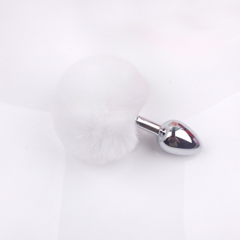 금속 항문 마개 sm 후정 토끼 꼬리 자극 이색 섹스 용품 성인 조련 도구 털공 장난감