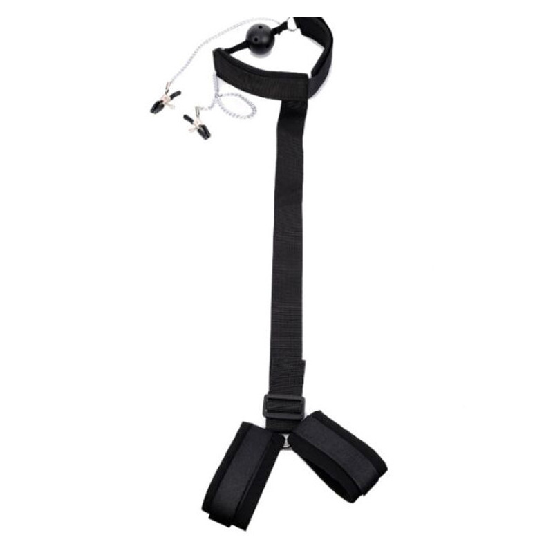 섹스 토이 sm 역등 목걸이, 볼 마개, 젖꼭지, 수갑 묶음 성용품 조련도구