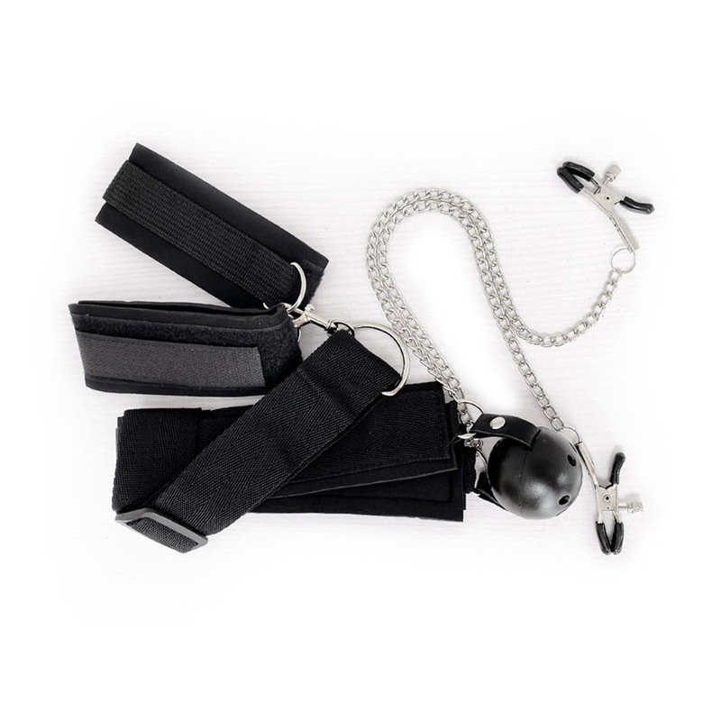 섹스 토이 sm 역등 목걸이, 볼 마개, 젖꼭지, 수갑 묶음 성용품 조련도구