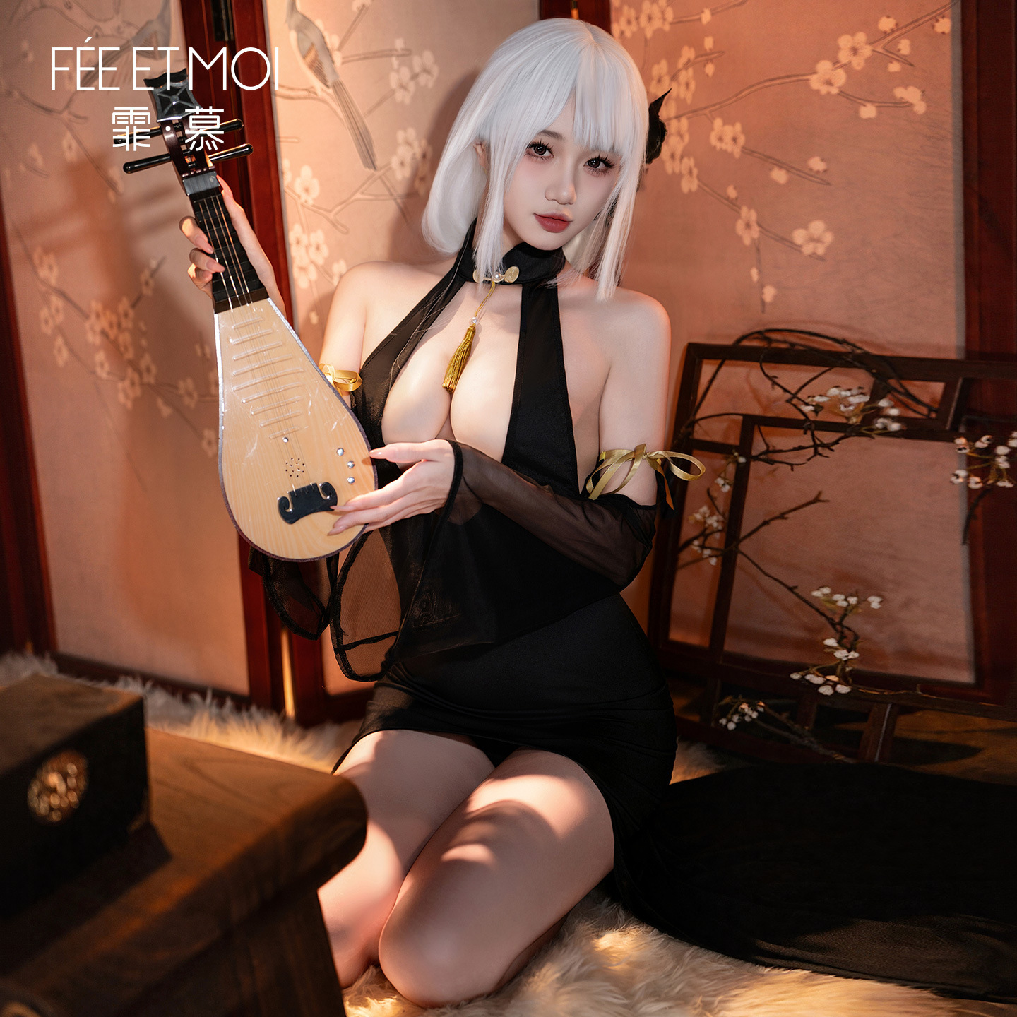 섹시한 속옷 가슴선이 드러난 치파오 롱스커트 섹시 섹시 섹시 잠옷 zy115