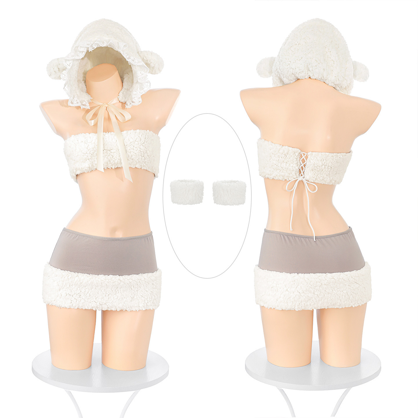 섹시 란제리 가을겨울 튜브탑 세트 섹시 트렌디 미니스커트 잠옷