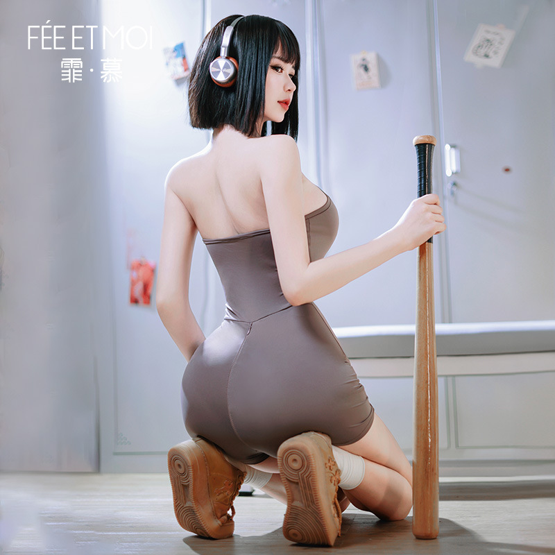 양머리 투명 지퍼 트레인 점프슈트 섹시한 속옷의 유혹