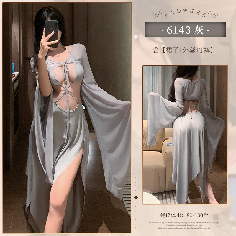 해변의 섹시 리조트 브라 투피스 슬립 섹스 란제리 가슴을 드러내고 유혹하다