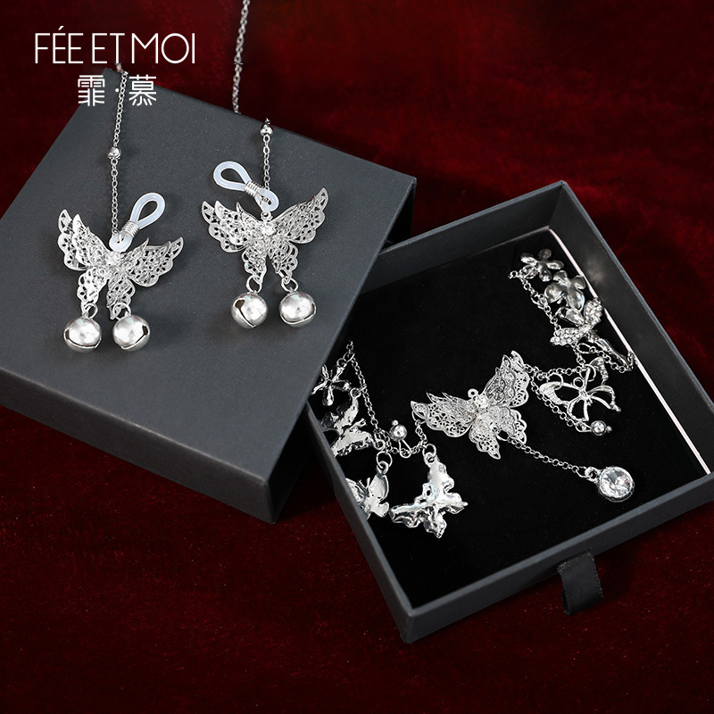 sm 초커 목걸이 나비 방울 모유 감성 란제리 섹시 감성 조절