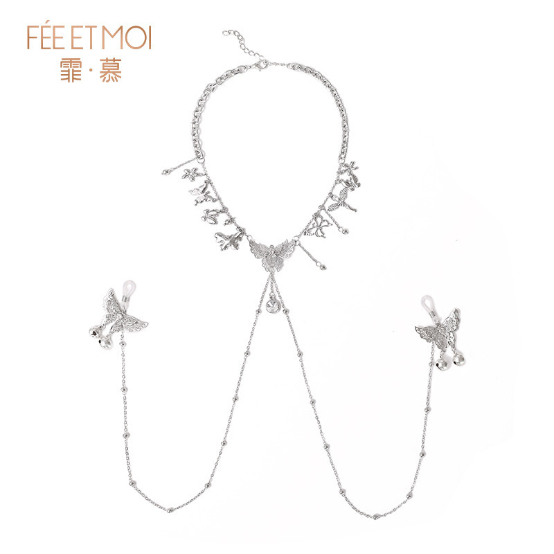 sm 초커 목걸이 나비 방울 모유 감성 란제리 섹시 감성 조절