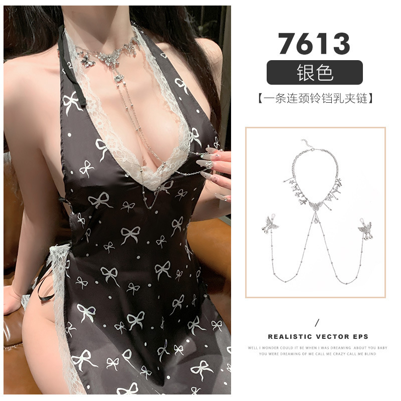 sm 초커 목걸이 나비 방울 모유 감성 란제리 섹시 감성 조절