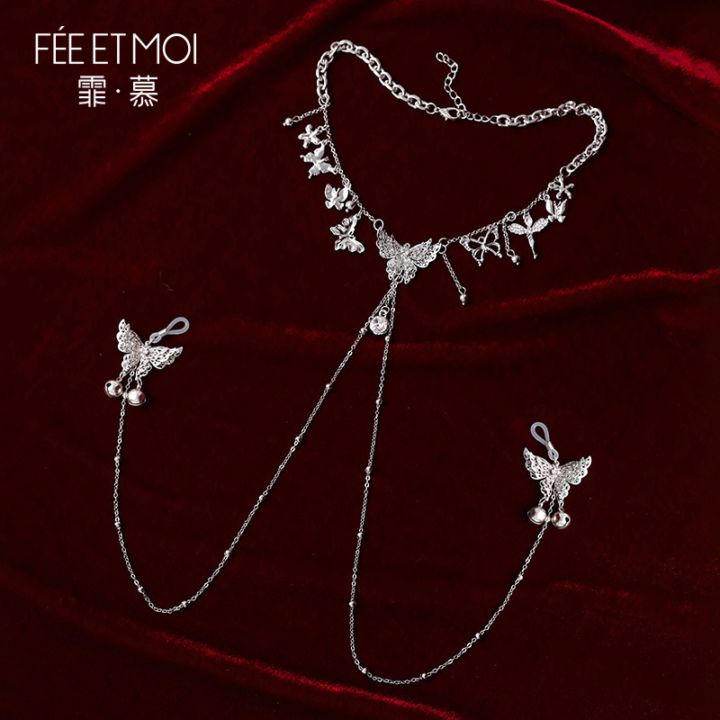 sm 초커 목걸이 나비 방울 모유 감성 란제리 섹시 감성 조절