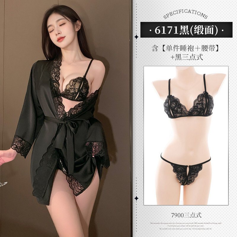 레이스 잠옷 샤워 가운 섹시 속옷 섹시한 홈웨어 시스루 느낌